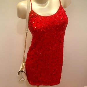 Red glitter dress